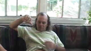 Horny stud bangs a blonde slut after getting head on  couch - 2 image