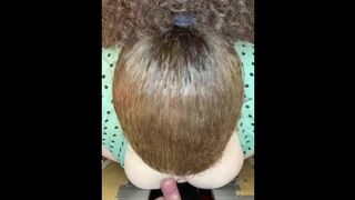 gloryhole sub slut wife sucks and tittyfucks  stranger cum on tits - 1 image