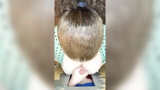 gloryhole sub slut wife sucks and tittyfucks  stranger cum on tits - 13 image