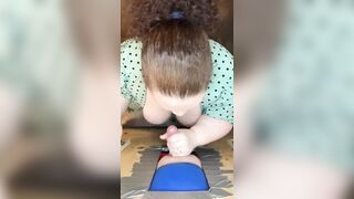 gloryhole sub slut wife sucks and tittyfucks  stranger cum on tits - 8 image