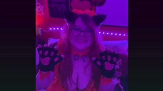 BBW Cat Maid Using her Favorite Toy - 1 image