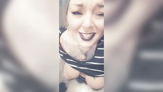 I satisfy myself with my huge toy