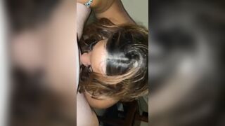 Black BBW sucks my cock