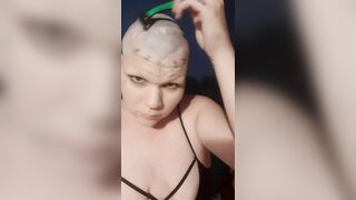 Buzz cut with clippers and then razor shaved smooth