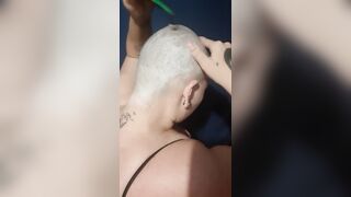 Buzz cut with clippers and then razor shaved smooth