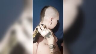 Buzz cut with clippers and then razor shaved smooth - 2 image
