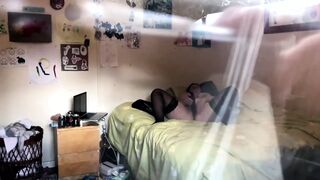 Lucky lodger caught  BBW housemate dildoing and then fucked