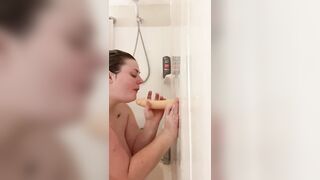 POV Blowjob/sucking dildo in the shower - 6 image