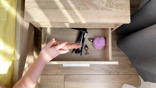 Curvy Secretary in Lace Lingerie with Hairy Pussy - 5 image