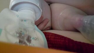 **END OF 24 HR MILK CHALLENGE** tit SUCKING & MILKING & pumping from my ENGORGED bbw TITTIES - 11 image