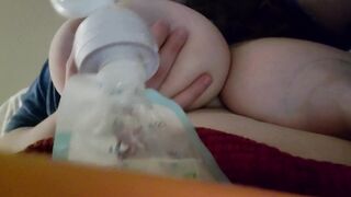 **END OF 24 HR MILK CHALLENGE** tit SUCKING & MILKING & pumping from my ENGORGED bbw TITTIES - 12 image