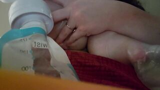 **END OF 24 HR MILK CHALLENGE** tit SUCKING & MILKING & pumping from my ENGORGED bbw TITTIES - 2 image