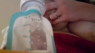 **END OF 24 HR MILK CHALLENGE** tit SUCKING & MILKING & pumping from my ENGORGED bbw TITTIES - 7 image