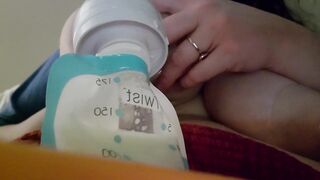**END OF 24 HR MILK CHALLENGE** tit SUCKING & MILKING & pumping from my ENGORGED bbw TITTIES - 9 image