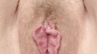 Close up of mature hairy pussy and clitoris. Homemade fetish and pleasant wet vagina munching. ASMR. - 8 image