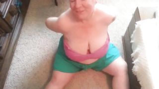 Mature BBW Devours Son's Ass Cumshot