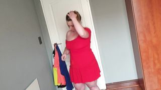 Busty Fat Slut with Big Boobs trying on different Clothing - 5 image