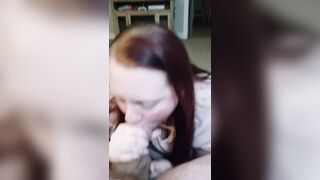 Closeup blowjob looking into camera blue eyes - 14 image