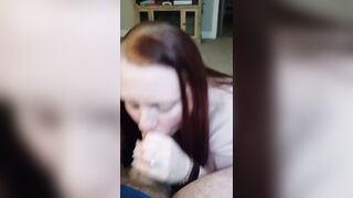 Closeup blowjob looking into camera blue eyes - 15 image