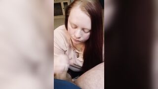 Closeup blowjob looking into camera blue eyes - 6 image