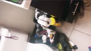 Brunette hottie loves sucking my cock til I cum on her big tits - 2 image