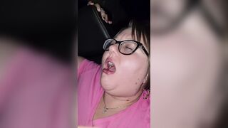 Pawg playing with her new toy in the car.