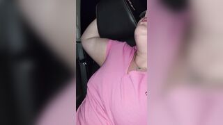Pawg playing with her new toy in the car. - 11 image