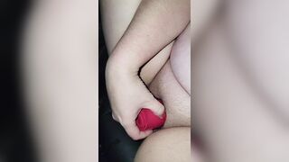 Pawg playing with her new toy in the car. - 2 image