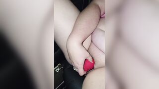 Pawg playing with her new toy in the car. - 4 image