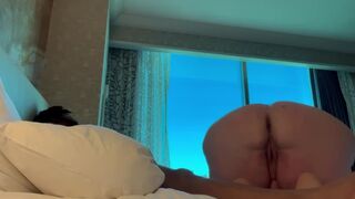 Big black Cock ducks a BBW in the window of Mandalay Bay - 1 image