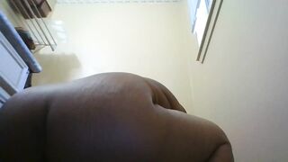 Horny Black BBW dances dirty in the bathroom - 3 image