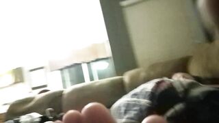 BBW redhead gets a foot feet sole massage