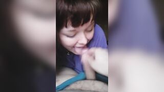 Sucking my baby daddy's cock before he cums on my tits