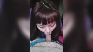 Sucking my baby daddy's cock before he cums on my tits - 2 image