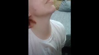 Goth Sub Cleans Up After Squirting And Golden Shower - 1 image
