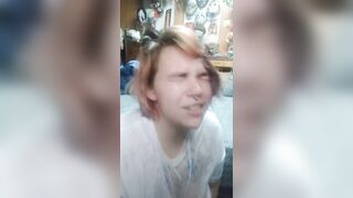 Goth Sub Cleans Up After Squirting And Golden Shower - 12 image