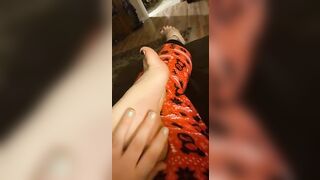 Rubbing my dry cold feet during the winter storm