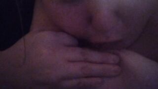 Girl licks and sucks her own nipple - 10 image