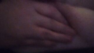 Girl licks and sucks her own nipple