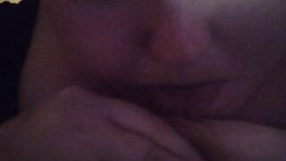 Girl licks and sucks her own nipple - 3 image