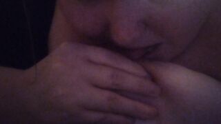 Girl licks and sucks her own nipple - 5 image