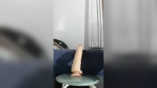 Hot bitch playing with my giant dildos - 6 image