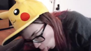 spontaneous blowjob from an Austrian teen with pikachu cap - 5 image