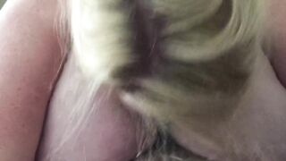 Short blonde bbw fills all her holes - 9 image