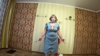 Hot mature BBW MILF with hairy pussy and big boobs fucks her holes with a dildo - 2 image