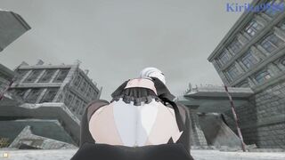 2B and A2 have deep sex in the city. - Nier: Automata POV Hentai - 11 image