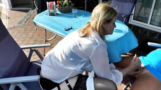 He's a womanizer. Cum on my MILF nylonfeet. - 10 image