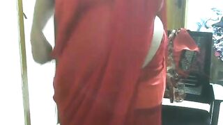 Aunty from Telugu Priya red dress - 10 image