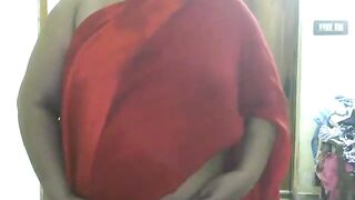 Aunty from Telugu Priya red dress - 2 image