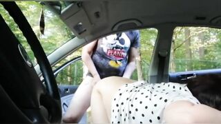 Dogging wife fuck with her new lover in car, outdoor fuck